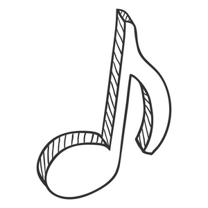 矢量素描音乐第八音符图标图片