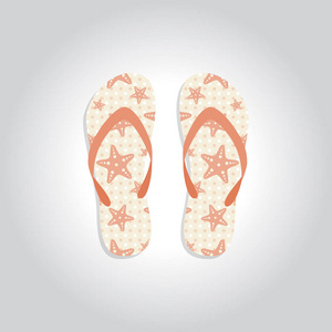 可爱和五颜六色的拖鞋设计暑假矢量插图