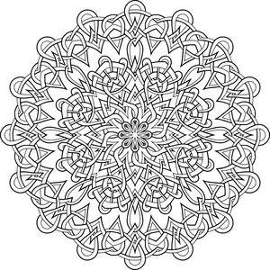 曼陀罗图案黑白涂鸦素描心情好照片
