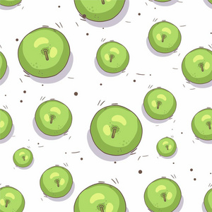 绿色苹果无缝图案.