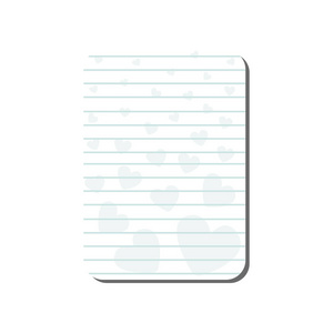 带带心的便笺的卡片, 可用于日历每日规划师便笺纸组织者计划矢量插图