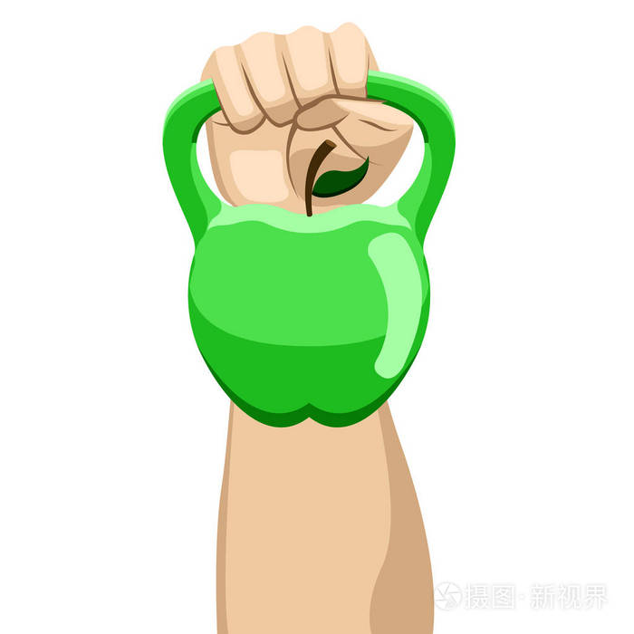 举起苹果形的壶铃