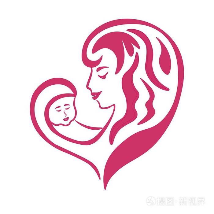 母亲的象征一个女人心里有个孩子的形象符号标志标志标志