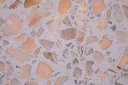 水磨石抛光石地板和墙面图案和彩色表面大理石和花岗岩石材装饰背景纹理室内设计。