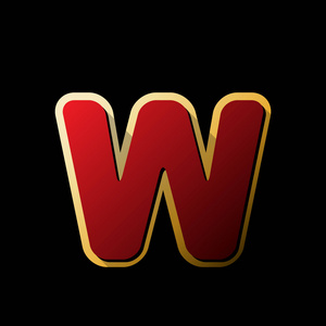 字母w标志设计模板元素. 矢量.