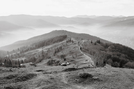 秋天高山景观满架