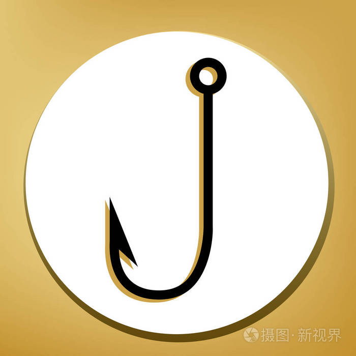 插画 钓鱼钩标志插图. 矢量.