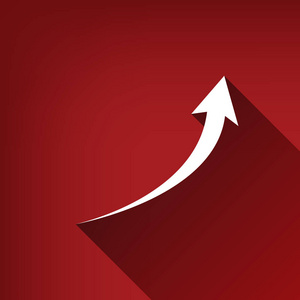 矢量. 白色图标与无限的阴影在红宝石红色背景.照片