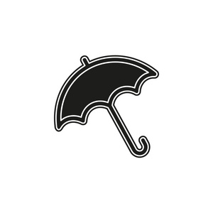 矢量伞符号防雨插图保护概念图标。 平面象形文字简单图标