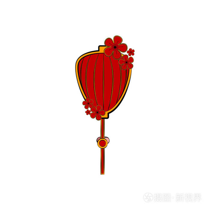 中国灯笼的素描