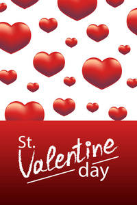 s Day card. Red hearts, love, vector
