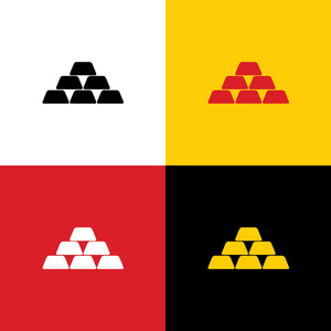 黄金简单标志。 矢量。 相应颜色上的德国国旗图标作为背景。