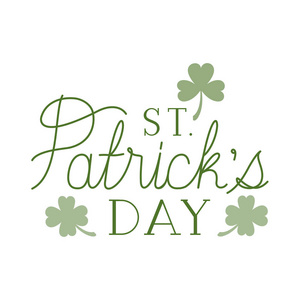 s.t。 patricksday标签孤立图标矢量插图