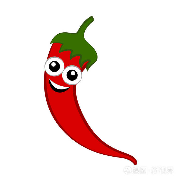 孤立的快乐可爱的红辣椒