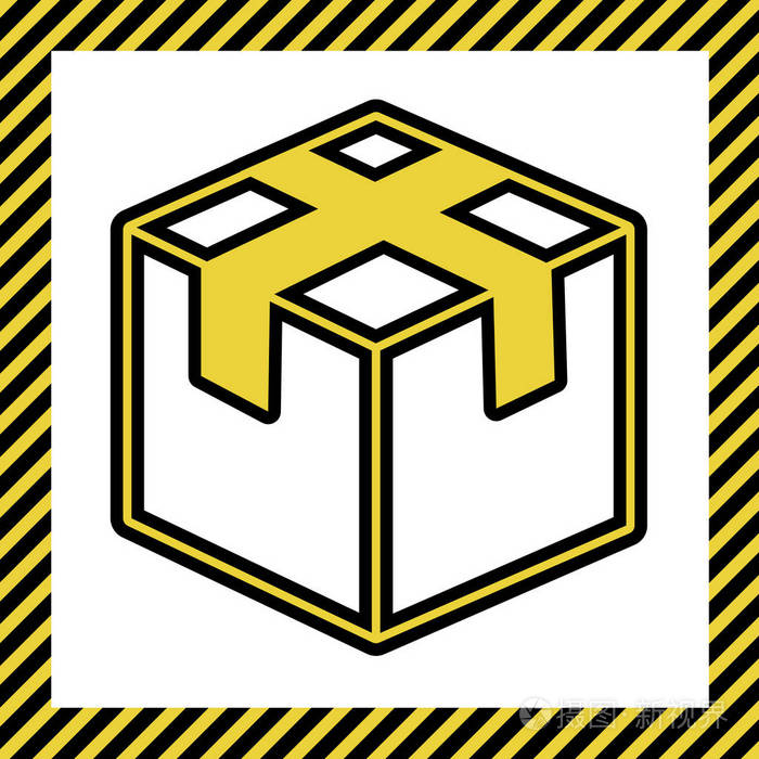 盒子标志插图. 矢量.