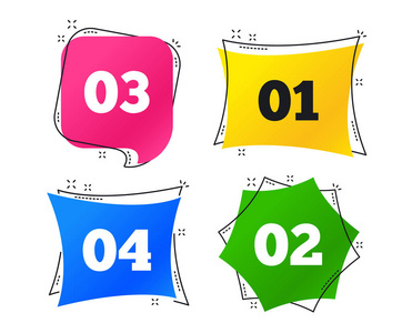 选项符号序列. 装载过程标志. 几何彩色标签. 带有平面图标的横幅.