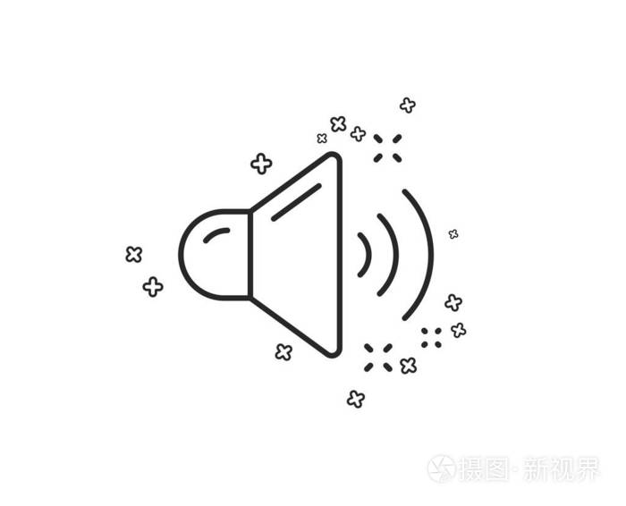 响亮的声音线图标音乐声音标志音乐装置符号几何形状随机交叉元素线性