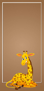 空白横幅插图上的长颈鹿
