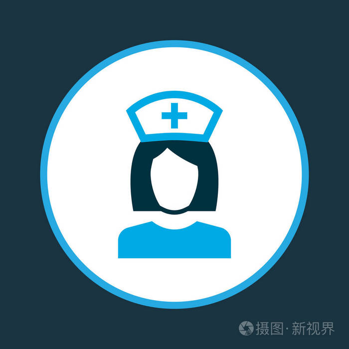 护士图标颜色的符号.时尚风格的优质隔离护理元素