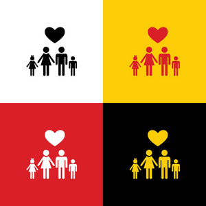 s hands. Love. Vector. Icons of german flag on corresponding col