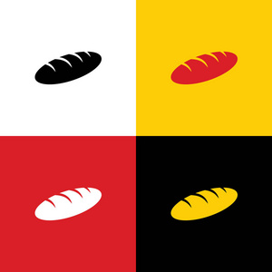 面包标志。矢量。相应颜色的德国国旗图标作为背景。