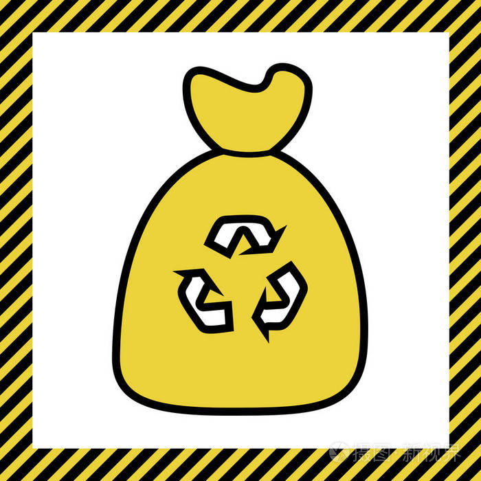 插画 垃圾袋图标.矢量.