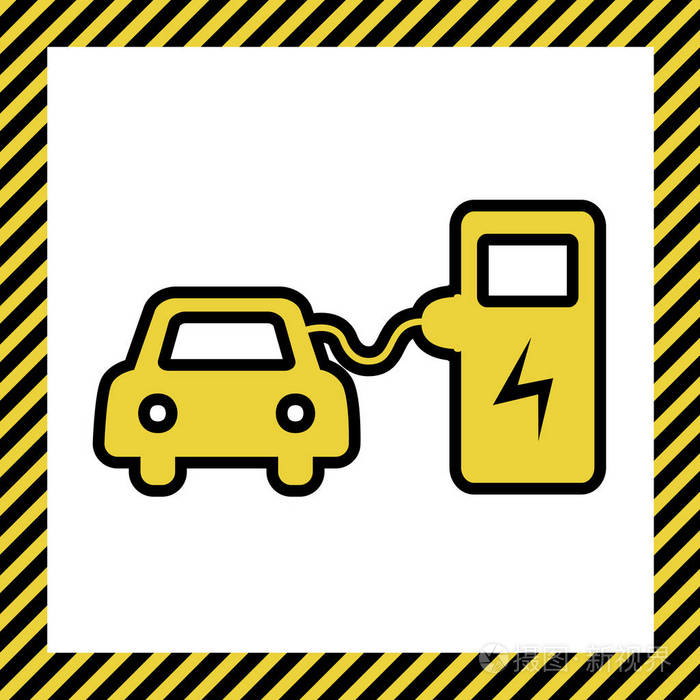 电动车电池充电标志.矢量.