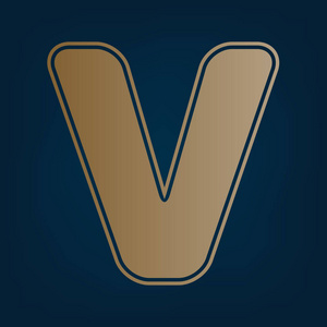 字母v标志设计模板元素. 矢量. 金色图标和下的金色图标和边框.照片