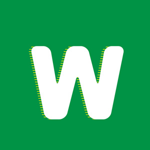 字母w标志设计模板元素. 矢量.