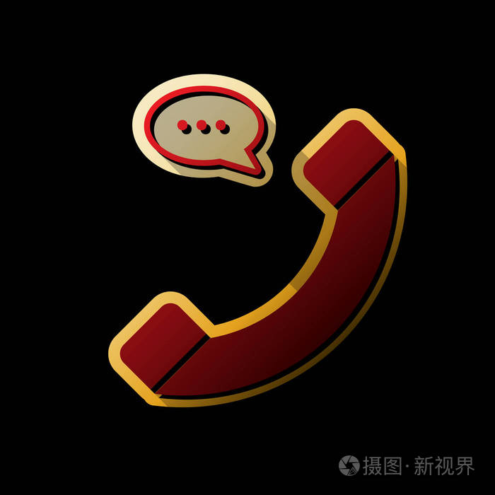 红色图标与小黑色和无限的阴影在金色贴纸在黑色背景.