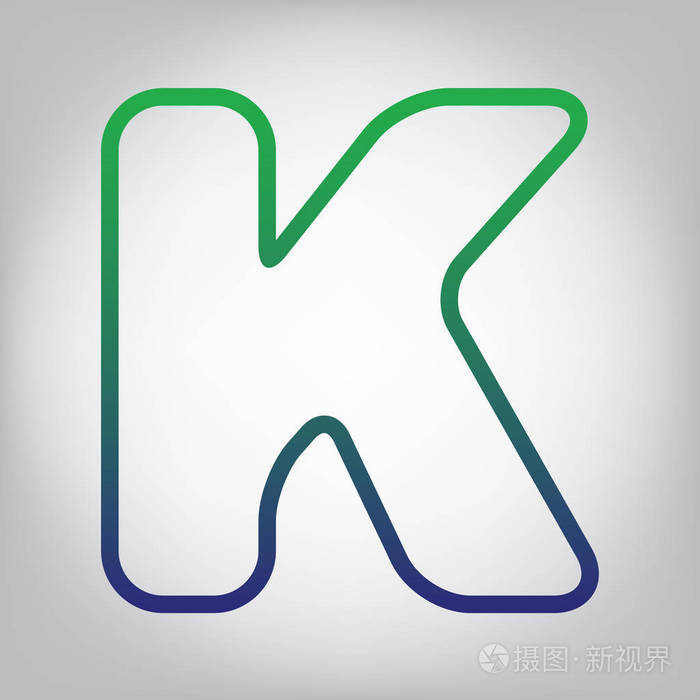 字母k标志设计模板元素. 矢量.