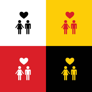 s hands. Love. Vector. Icons of german flag on corresponding col