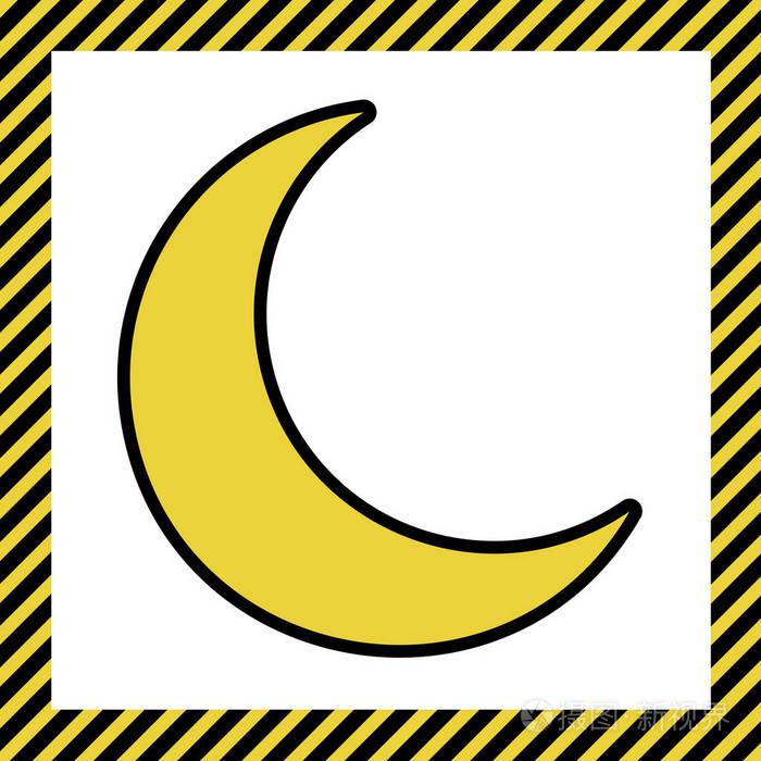 月亮标志插图. 矢量.