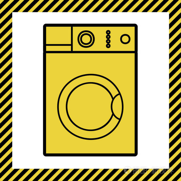 洗衣机标志. 矢量.