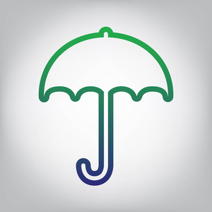 雨伞标志图标. 防雨标志. 平面设计风格. 矢量.