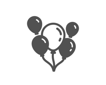 气球图标. 游乐园或生日派对标志. 质量设计要素. 经典风格图标.
