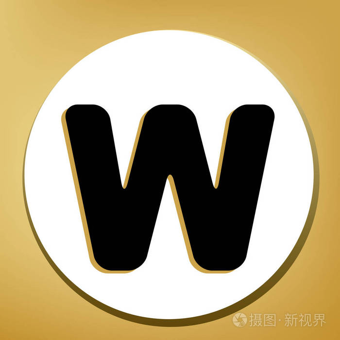 字母w标志设计模板元素. 矢量.