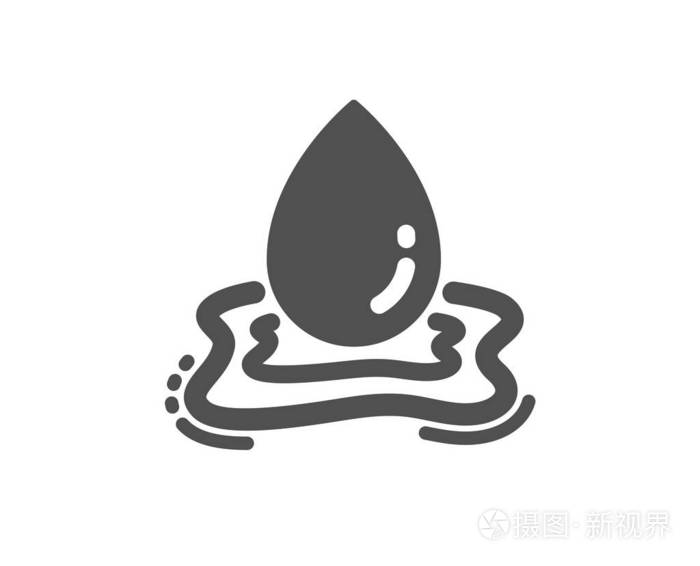 水滴飞溅图标. 清洁旱厕标志. 液体符号. 质量设计要素.