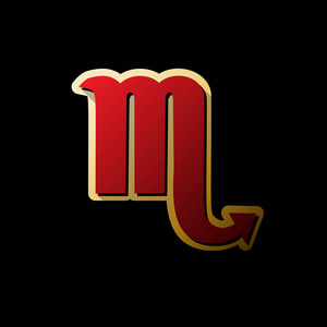 天枰座贴纸天蝎座符号插图. 矢量.