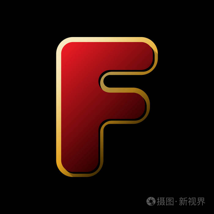 字母f标志设计模板元素. 矢量.