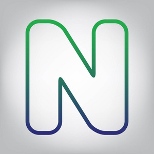 字母n标志设计模板元素. 矢量.