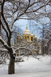 冬雪中的东正教大教堂