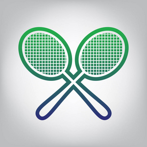 在标志网球两个网球拍标志. 矢量.