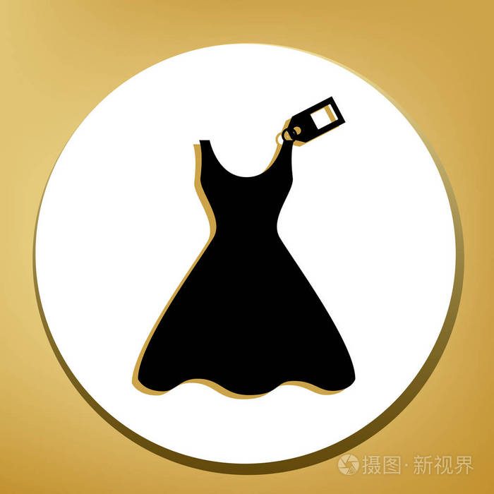 带标签的女人服装标志. 矢量.