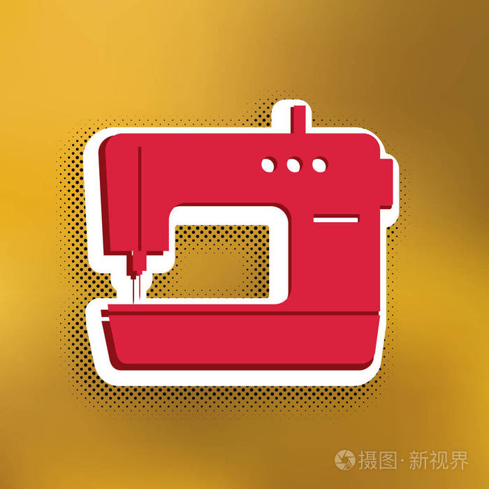 缝纫机标志. 矢量.
