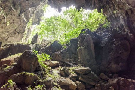 美丽的景色，从天子洞穴在越南的方尼可邦国家公园。 天子洞是亚洲一个受欢迎的旅游景点。