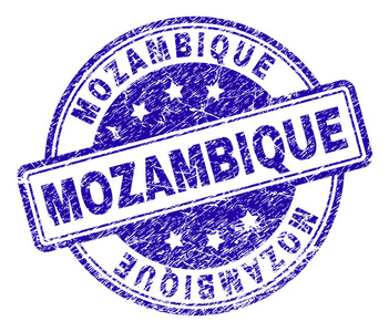 划痕的纹理莫桑比克邮票印章