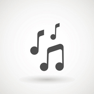 音乐音符图标在时尚的平面风格孤立的背景.