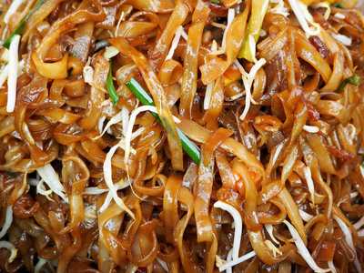 豆豉炒面特写亚洲街头美食