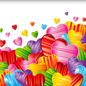 s day background with striped pattern hearts , design illustrati